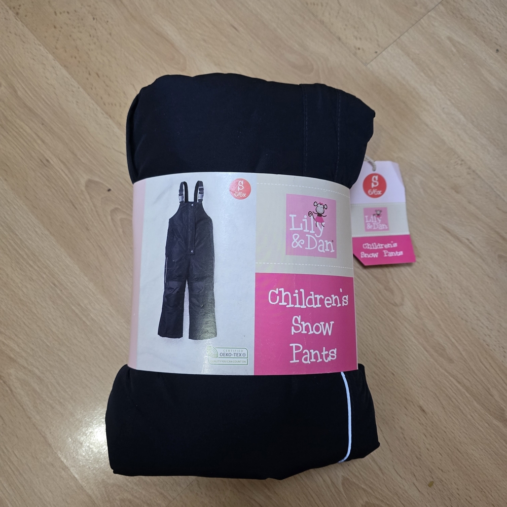 Lily & Dan Kids' Black Snow Overalls